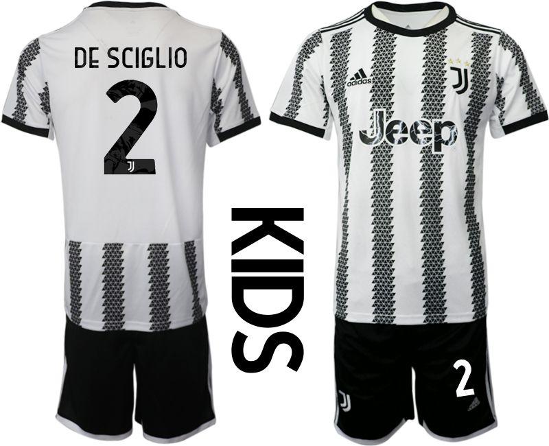 Youth 2022-2023 Club Juventus FC home white 2 Soccer Jersey